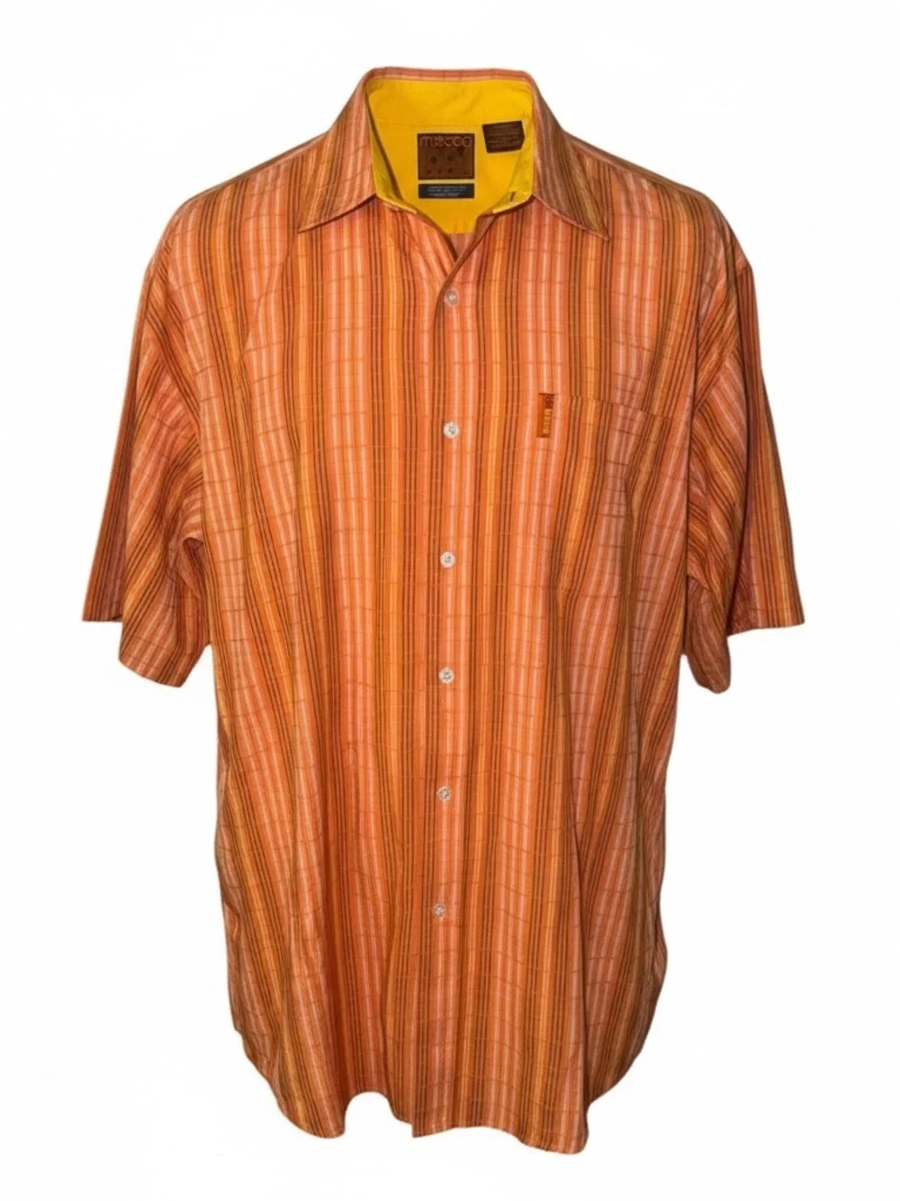 Mecca 1984 Men’s Orange Stripe Short-Sleeve Button-Up Shirt Size 3XL - Picture 3 of 7